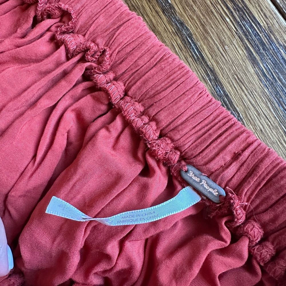 Free People Red Maxi Skirt Set Smocked Casual - Picture 5 of 10